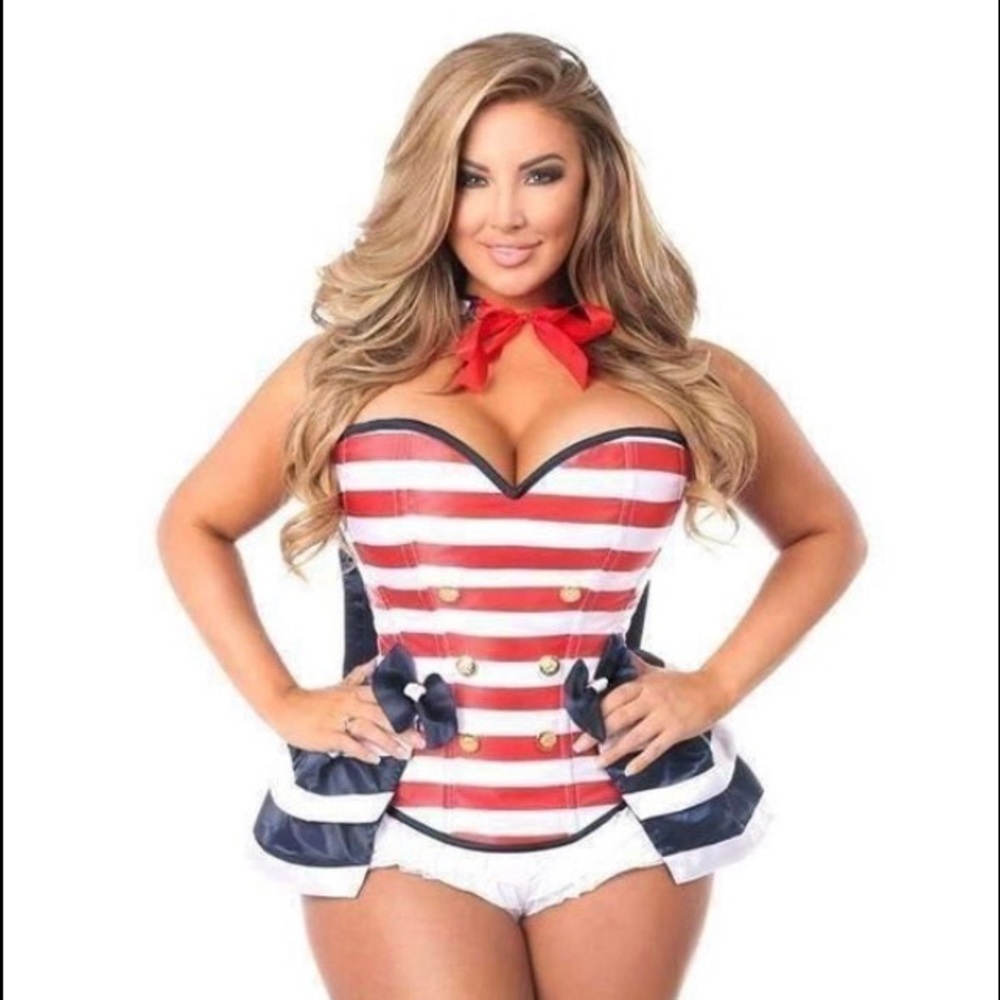 Daisy corsets 4 Pc Pin-up Sailor Corset Costume